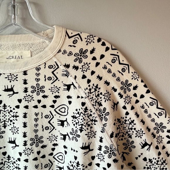 THE GREAT. The College Sweatshirt in Folk Print - Picture 5 of 9